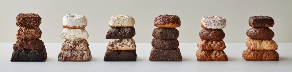 various tasty fresh bakery snacks isolated on transparent background.