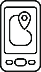 Poster - line drawing of a mobile phone displaying a map on its screen with a location pin