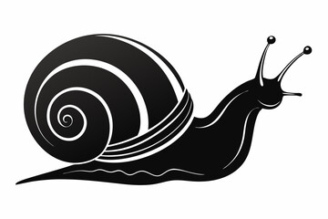 Snail silhouette vector art illustration