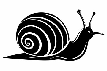 Snail silhouette vector art illustration