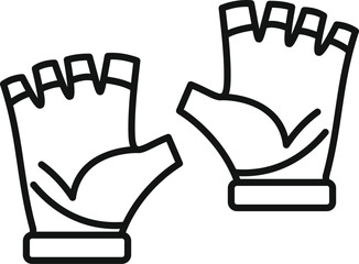 Poster - This simple line drawing depicts fingerless gloves, suggesting activities like gym workouts or outdoor sports