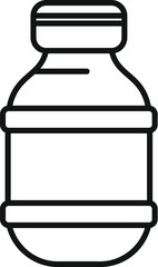 Poster - plastic bottle outline with cap for water or juice is being isolated on white background