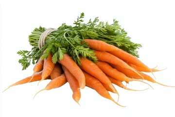 Wall Mural - Green Chantenay carrots isolated on white.