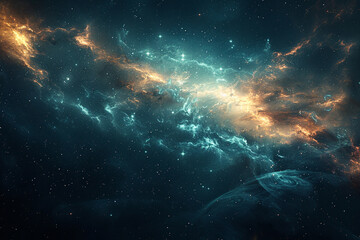 Wall Mural - nebula and bright stars in night sky. space background.