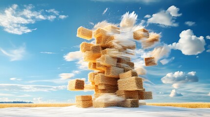 Hay Bales Exploding in the Sky.