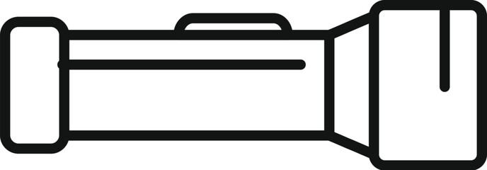 Poster - simple vector icon of a flashlight shining a light beam