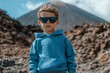 © Maxim Borbut - Young man with sunglasses standing in the sun on a sandy beach