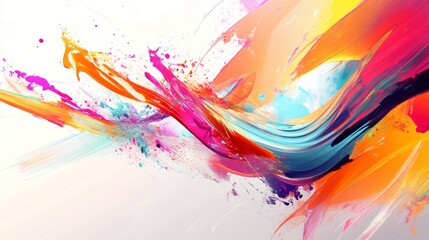 Aufkleber - A bright and energetic abstract background with splashes of color and dynamic shapes, designed to evoke creativity and inspiration.