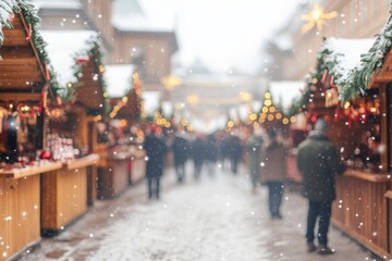 With twinkling lights, this Christmas market stall is festive