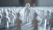 © Akash Tholiya - White stick figures are showing the Human resource management and recruitment business concept. One stick figure ist standing in epicenter