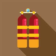 Poster - icon of a scuba diving oxygen tank, featuring a pressure gauge for monitoring air supply