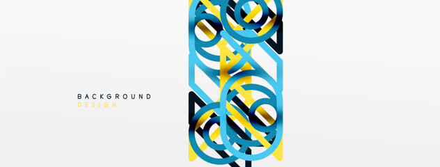 Aufkleber - Abstract background - colorful circle lines technology or business digital template