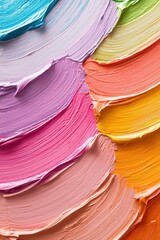Poster - Vibrant paint strokes on canvas, close-up shot, artistic interpretation.