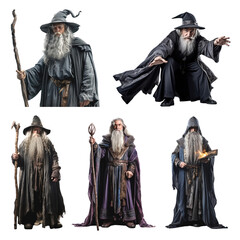 png wizard element set, transparent background