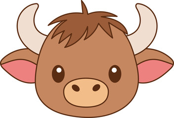 Cute buffalo clipart design illustration