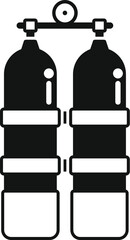 Poster - oxygen tanks for diving with gauge showing air level icon