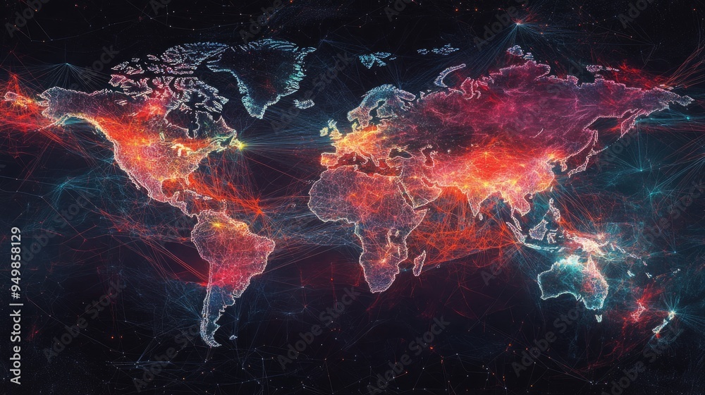 Coverage of telecommunication signals, visualizing signal strength ...