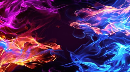 Wall Mural - Red_flame_Background_vector_blue_flames_background