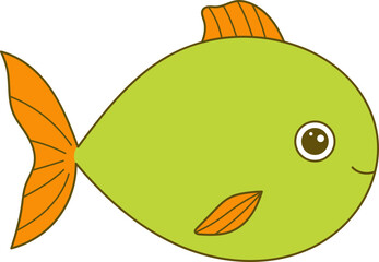 Wall Mural - Cute fish clipart design illustration