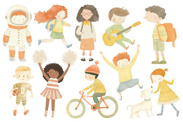 Sticker - PNG children's book characters element set, transparent background