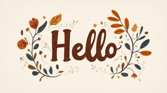 Warm 'Hello' in Playful Cursive with Nostalgic Touches