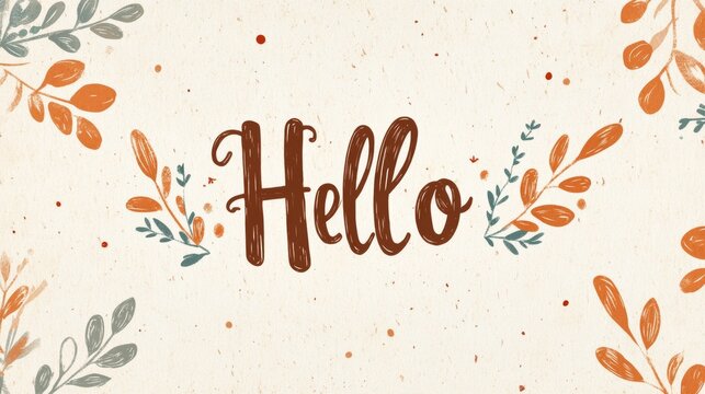 Warm 'Hello' in Playful Cursive with Nostalgic Touches