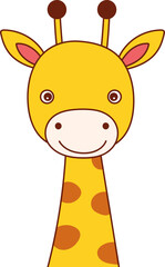 Cute giraffe clipart design illustration