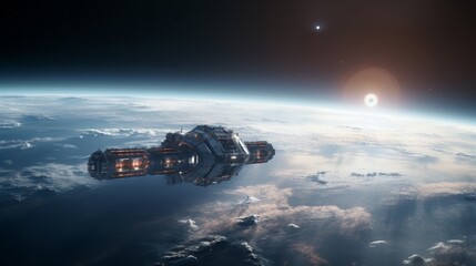 Wall Mural - futuristic spaceship soaring through the cosmos