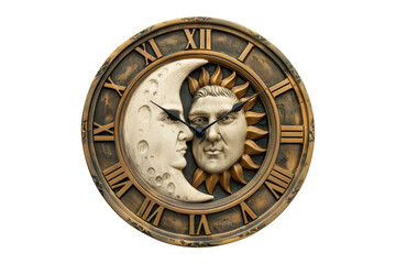 sun and moon clock face