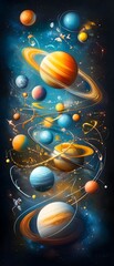 Poster - Whimsical Planetary Dance.