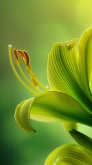 Lily color green macro 