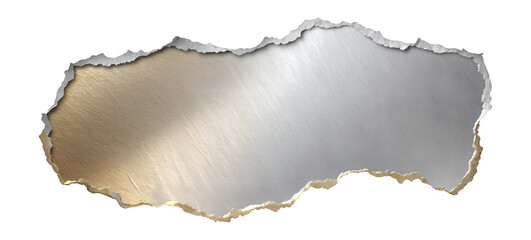 Wall Mural - beautiful torn metallic texture revealing a golden surface beneath, cut out transparent