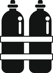 Poster - this simple vector illustration of two oxygen tanks is perfect for projects related to scuba diving