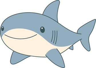 Wall Mural - Cute shark clipart design illustration