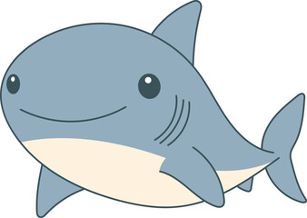 Wall Mural - Cute shark clipart design illustration