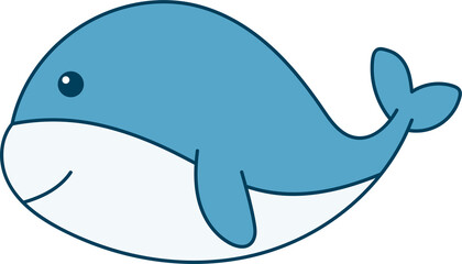 Wall Mural - Cute whale clipart design illustration