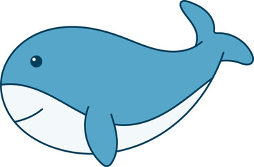 Wall Mural - Cute whale clipart design illustration