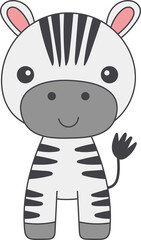 Wall Mural - Cute zebra clipart design illustration