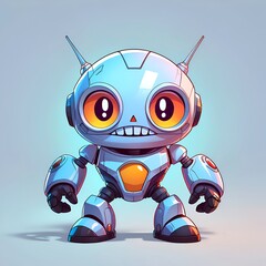 Sticker - Cute Cartoon Robot Illustration