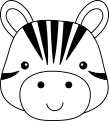 Wall Mural - Cute zebra clipart design illustration