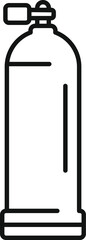 Poster - simple oxygen cylinder for diving with valve on top, line art vector illustration