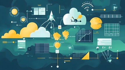 Poster - Detailed infographic showcasing the use of satellite derived data and imagery in weather forecasting and climate analysis applications to support informed decision making