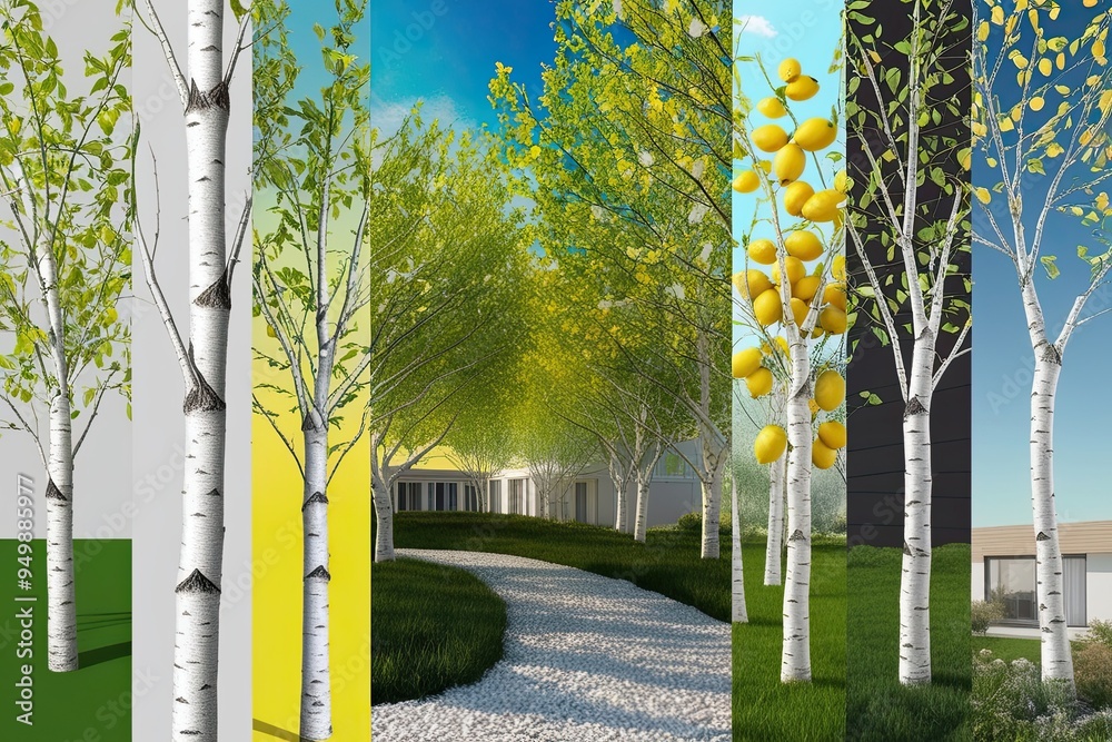 Dynamic 3D Artistic Visualization of White Birch and Lemon Trees for ...