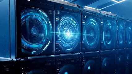 Poster - Exploring the blue room: High-tech servers in a futuristic data center environment