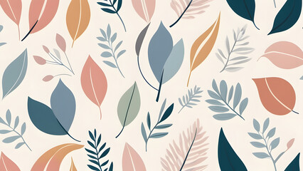 Wall Mural - seamless pattern with leaves