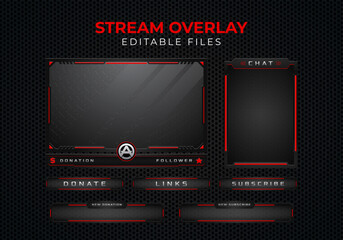 Poster - Twitch obs streaming panel overlay design template full package setup