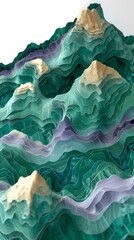 Wall Mural - colorful mountains and river pattern illustration poster background