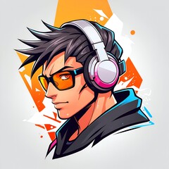 Sticker - Cool Guy with Headphones