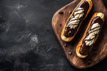 Canvas Print - Delicious Chocolate Eclairs