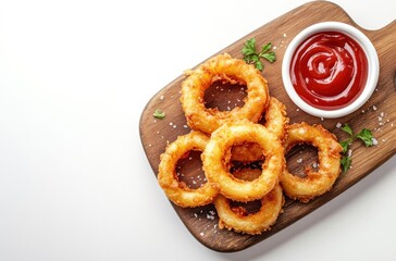 Poster - Crispy Onion Rings with Ketchup